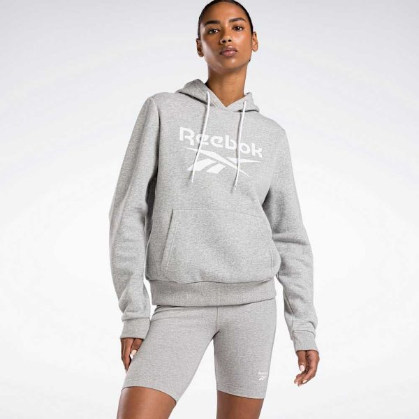 Reebok Identity Big Logo Tröja Med Huva Grå M Kvinna