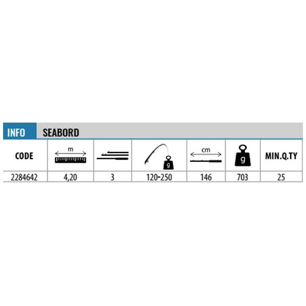 Lineaeffe Surfcasting Sauva Seabord Kultainen 4.20 m / 120-250 g