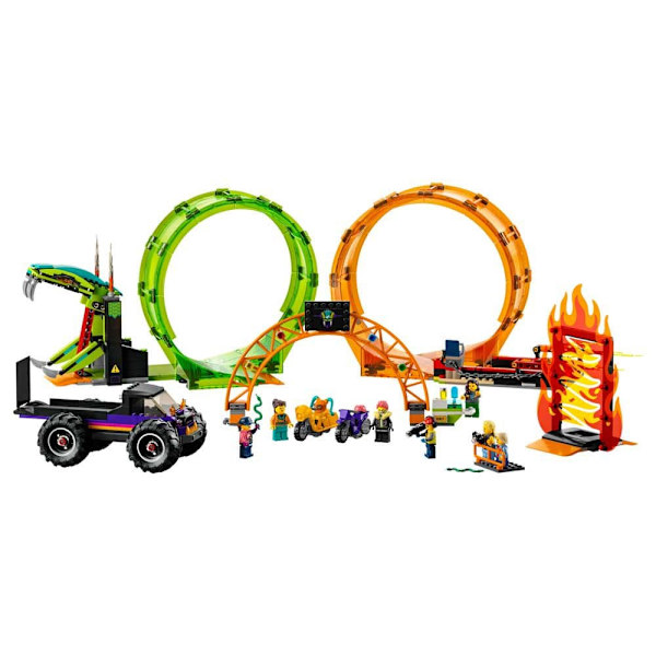 Lego Akrobatisk Spår Med Dubbel Curl Flerfärgad