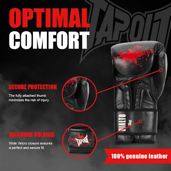 Tapout Boxningshandskar I Läder Rialto Röd 10 oz