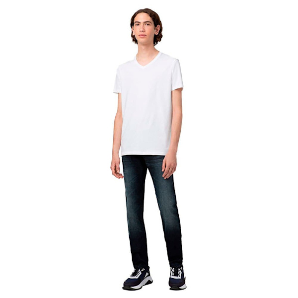 Hugo Lyhythihainen T-paita V Neck Valkoinen L Mies
