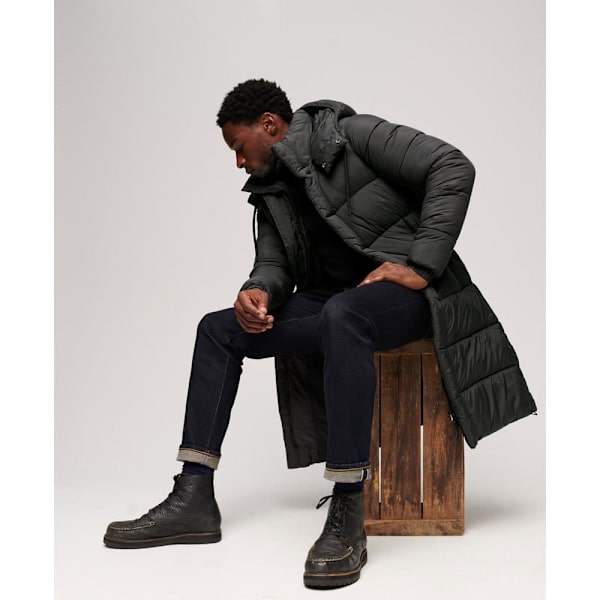 Superdry Puffer Jakke Rips Longline Brun L Mand
