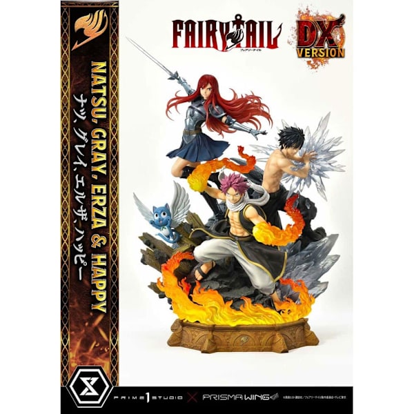 Prime 1 Studio Fairy Tail Pvc 1/6 Natsu Gray Erza Happy Deluxe Version 57 Cm Staty