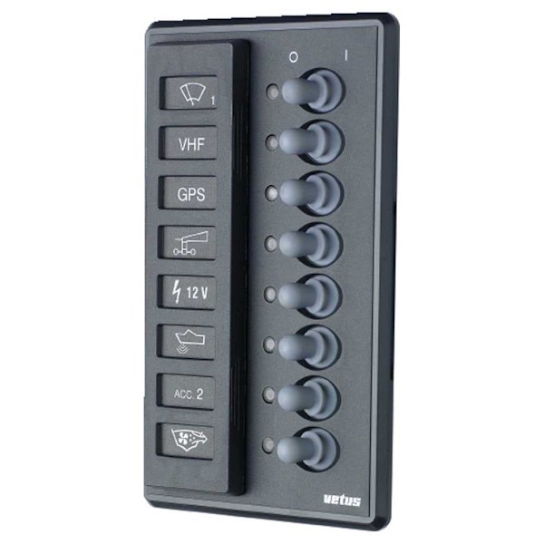 Vetus Automatiske Sikringer Switch Panel P8f Sort