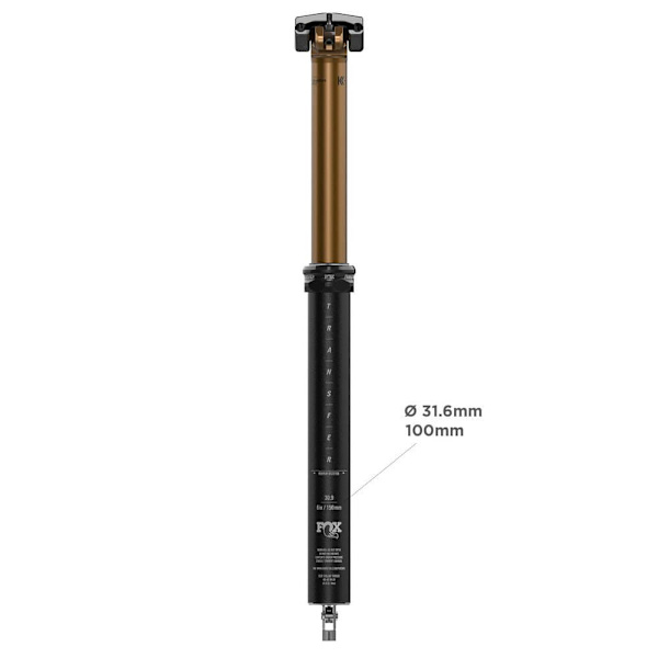Fox Teleskooppinen Satulatolppa 2021 Transfer Factory Series Musta 209-309 mm / 31.6 mm
