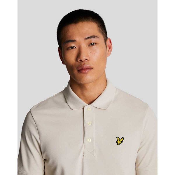 Lyle & Scott Plain Kortärmad Polotröja Beige L Man