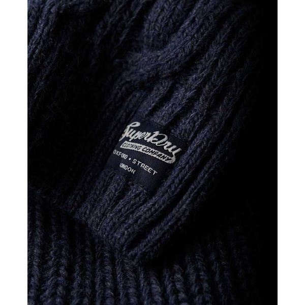 Superdry Jacob Cable Halv Dragkedja Tröja Blå XL Man