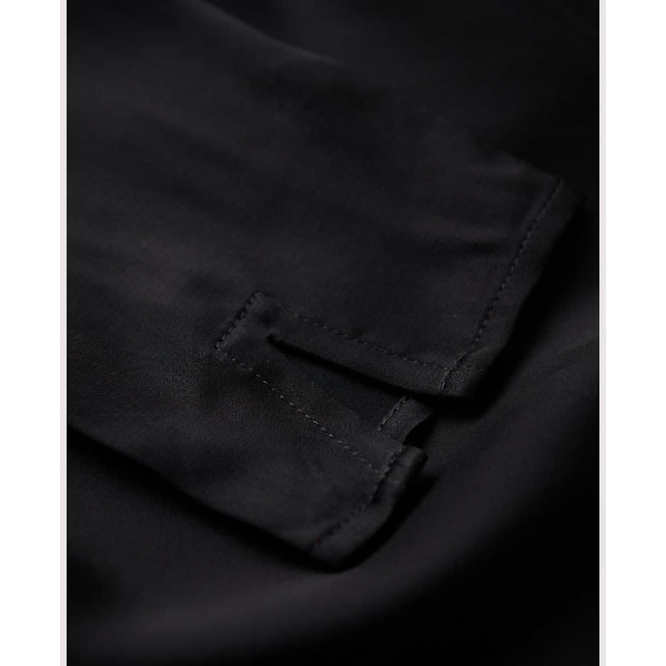 Superdry Satin Mock Neck Langærmet Kort Kjole Sort M Kvinde