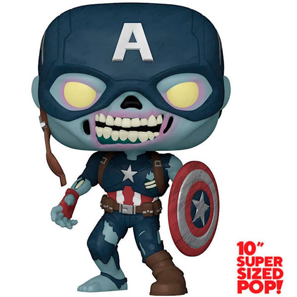 Funko Captain America Exklusivt Pop Marvel What If Zombie 25 Centimeter Flerfärgad
