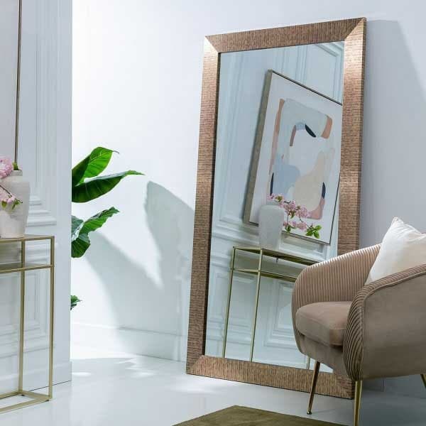 Bigbuy Home Väggspegel Dmf 98x2.8x178 Cm Guld