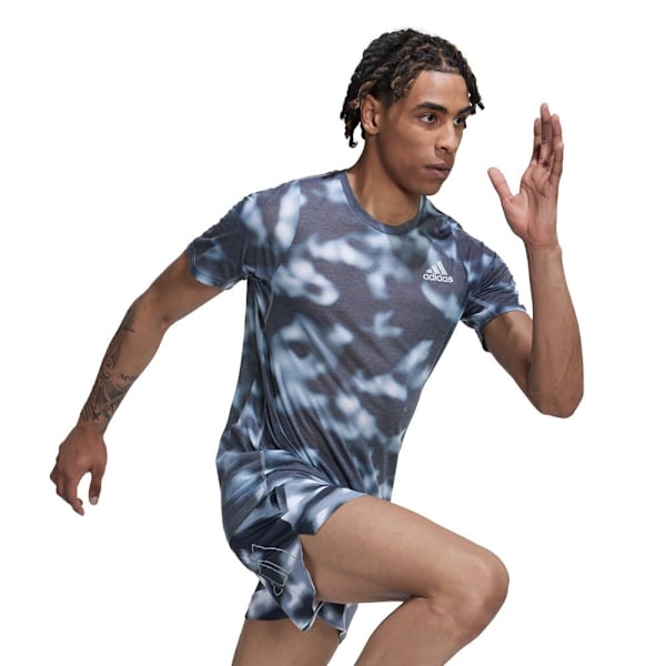 Adidas Kortærmet T-shirt Run Icons Aop Flerfarvet S Mand