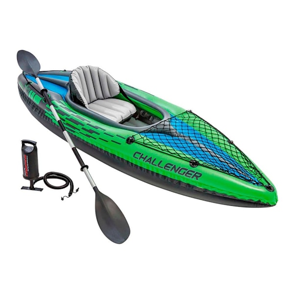 Intex Kajak Challenger K1 Grøn 274 x 76 x 33 cm Sort, Blå, Grøn, Grå