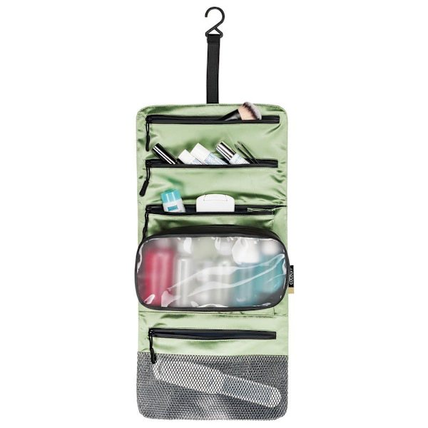 Cocoon Hanging Toiletry Kit Minimalist Silk Toilett Laukku Vihreä