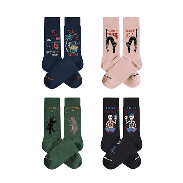 Jimmy Lion The Library Collection Crewsokker 3 Par Flerfarvet EU 36-40 Mand