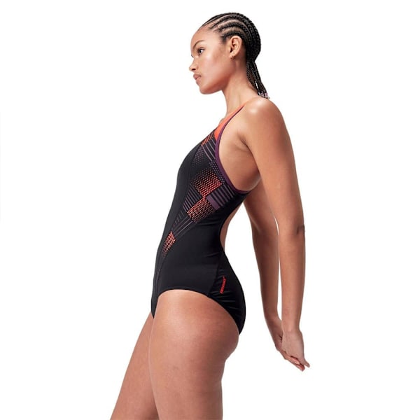 Speedo Placement Laneback Uimapuku Musta UK 42 Nainen