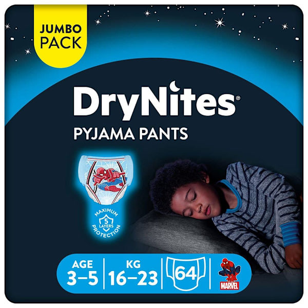Drynites Blöjor Absorberande Kalsonger Pojke 64 Enheter Blå 4-7 Years