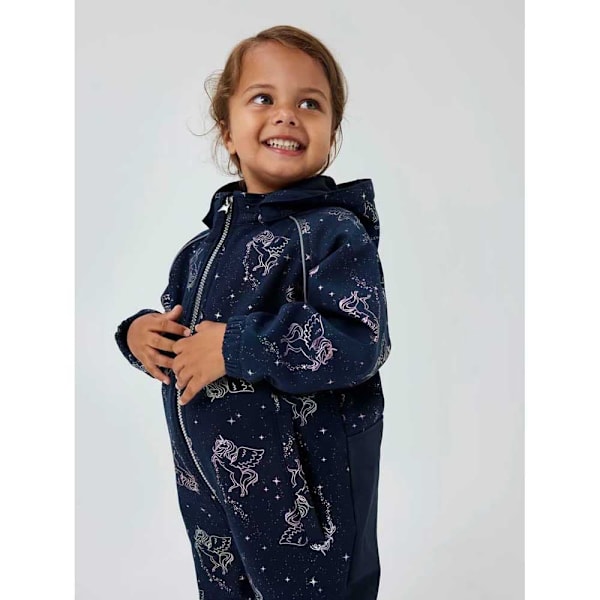 Name It Alfa08 Softshellil Mini Overall Blå 4 Years Flicka