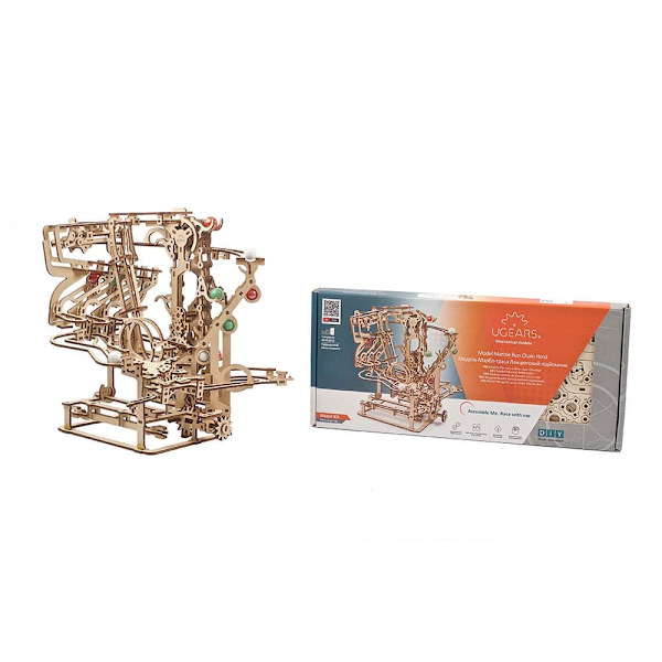 Ugears Marble Run Chain Træ Mekanisk Model Gylden