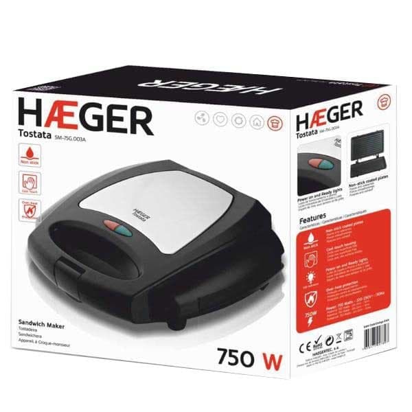 Haeger Tostata Voileipärauta Hopeinen One Size / EU Plug