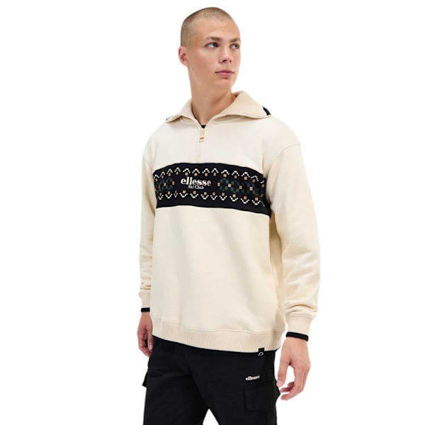 Ellesse Sheridan Halv Lynlås Sweatshirt Beige S Mand