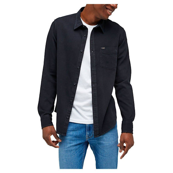 Lee Lang ærmet Skjorte Button Down Sort L Mand