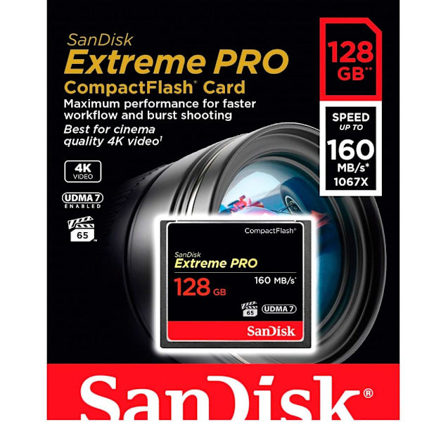 Sandisk Minneskort Extreme Pro 128gb Svart