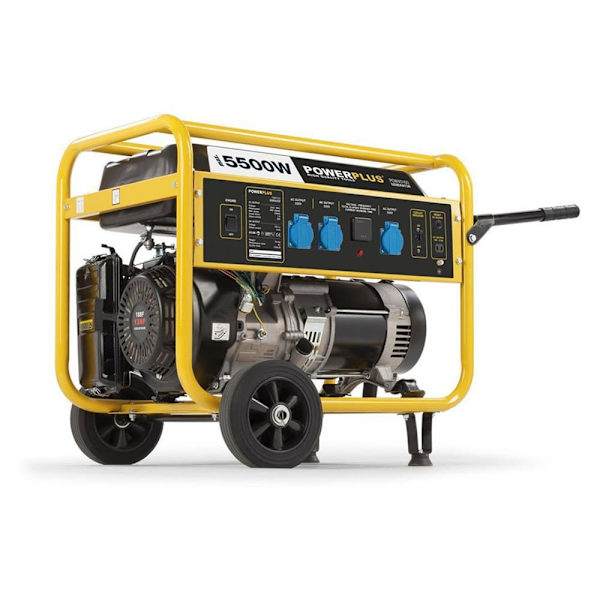 Powerplus Benzin Elektrisk Generator Powx5160 5500w Gylden