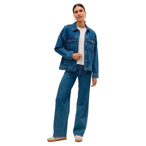 Vero Moda Tessa Oversize Denimjakke Blå XS Kvinde