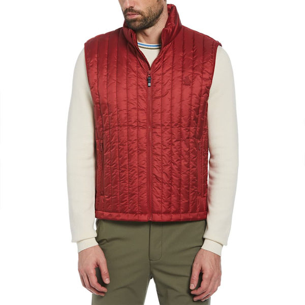Original Penguin Rec Fill Vertical Quilted Väst Röd M Man