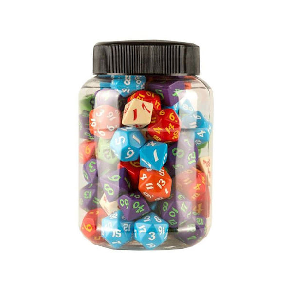Q Workshop Pyöreä Jar Of Classic Dice Rpg 80 Yksiköitä Monivärinen