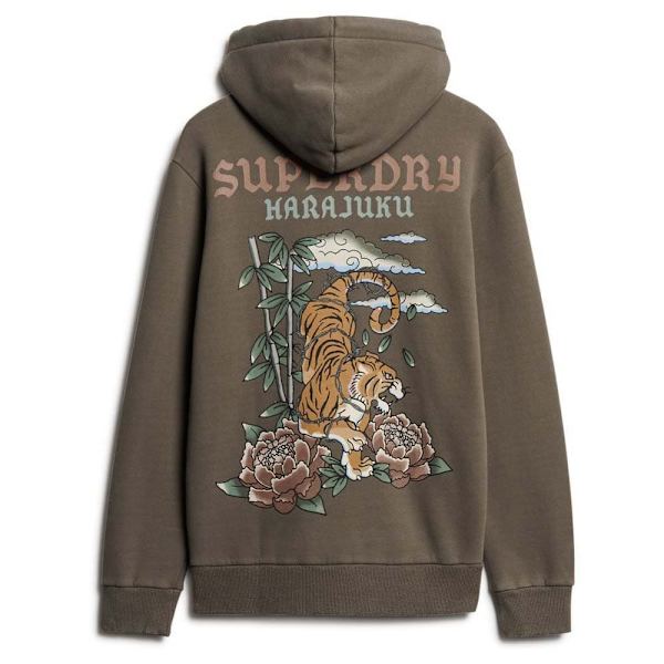 Superdry Tattoo Graphic Hættetrøje Brun L Mand