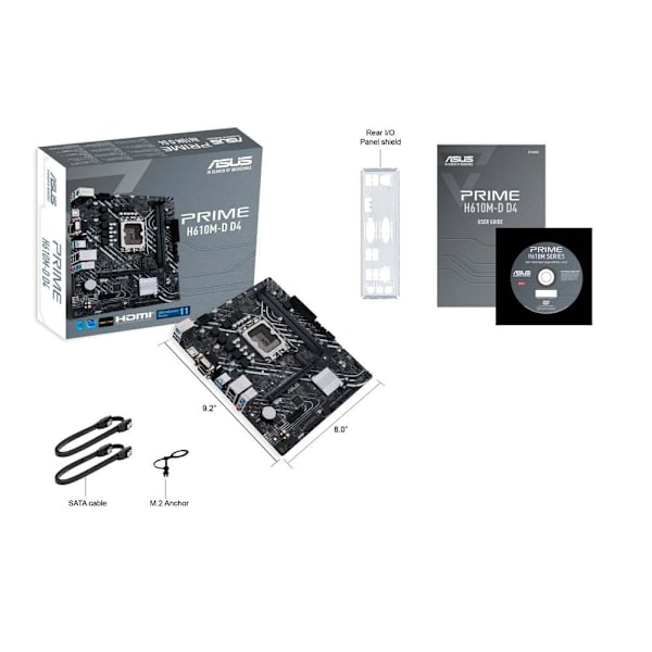 Asus Bundkort Prime H610m-d D4 Sort