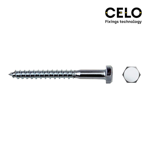 Celo Hex Lag Skrue Din 571 8x60 Mm 250 Enheder Søvfarvet