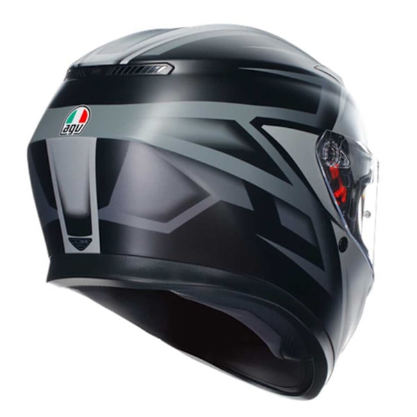 Agv K3 E2206 Mplk Fullface-hjelm Sort,Grå M