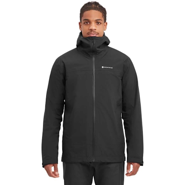Montane Regnjakke Med Fuld Lynlås Solution Sort L Mand