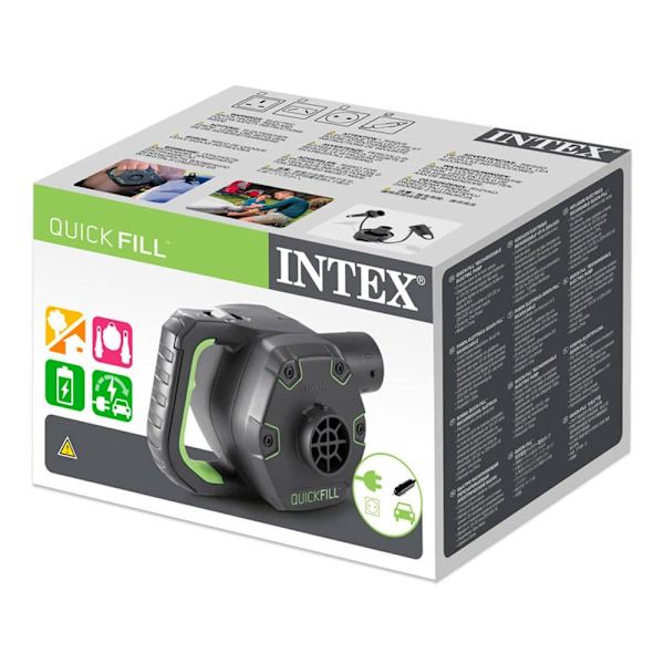 Intex Genopladelig Elektrisk Pumpe Med Adapter Sort