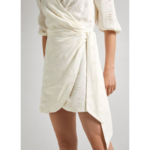 Pepe Jeans Langærmet Kort Kjole Dasha Beige XS Kvinde