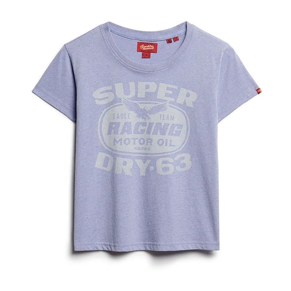 Superdry Archive Kiss Print Fit T-shirt Med Korta ärmar Lila S Kvinna