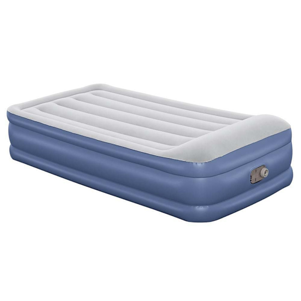 Bestway Forstærket Indbygget Pumpe Enkelt Luftseng Tritech Twin Hvid 191x97x46cm