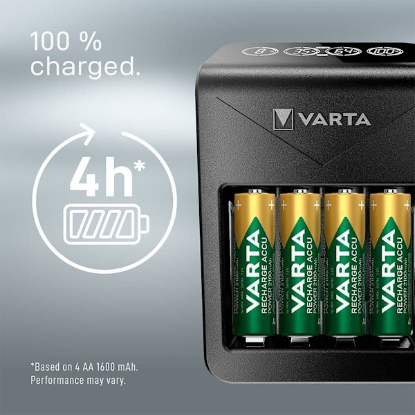 Varta Lcd Pug Oplader+ Med 4x2100mah Aa Sort