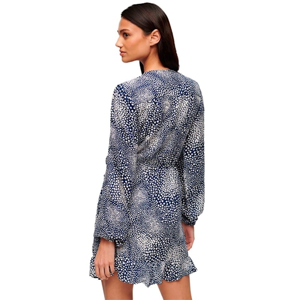 Superdry Printed Wrap Långärmad Kort Klänning Flerfärgad S Kvinna