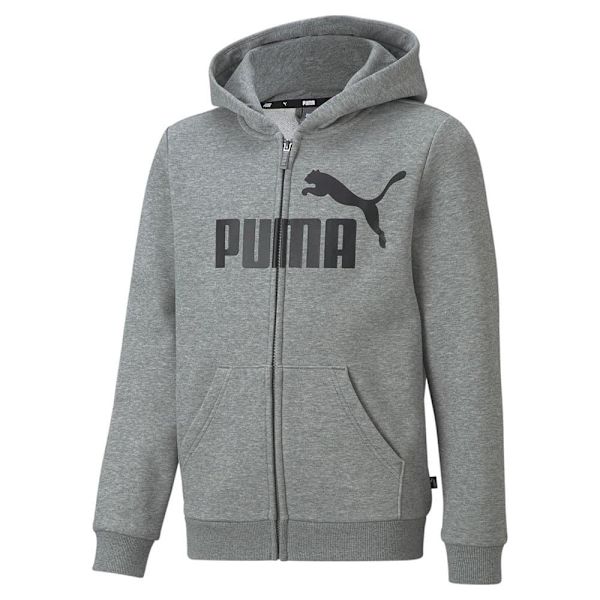 Puma Sweatshirt Med Fuld Lynlås Ess Big Logo Grå 4-5 Years Dreng