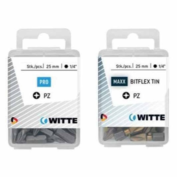 Witte Pozidriv Tips Pz 1 Bitflex Tin 25 Mm 15 Enheder Søvfarvet