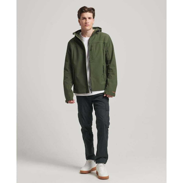 Superdry Täysi Vetoketjullinen Sadetakki Soft Shell Vihreä S Mies