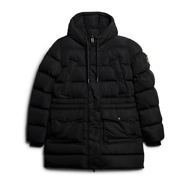 Superdry Everest Mid Length Puffjacka Svart L Kvinna