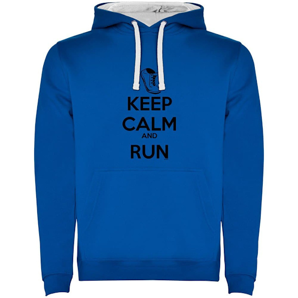 Kruskis Tvåfärgad Luvtröja Keep Calm And Run Blå L Man
