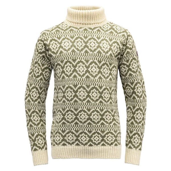 Devold Of Norway Hoddevik Wool High Neck Trøje Beige,Grøn 2XL Mand