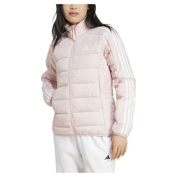 Adidas Essentials 3 Stripes Light Down Jacka Rosa M Kvinna