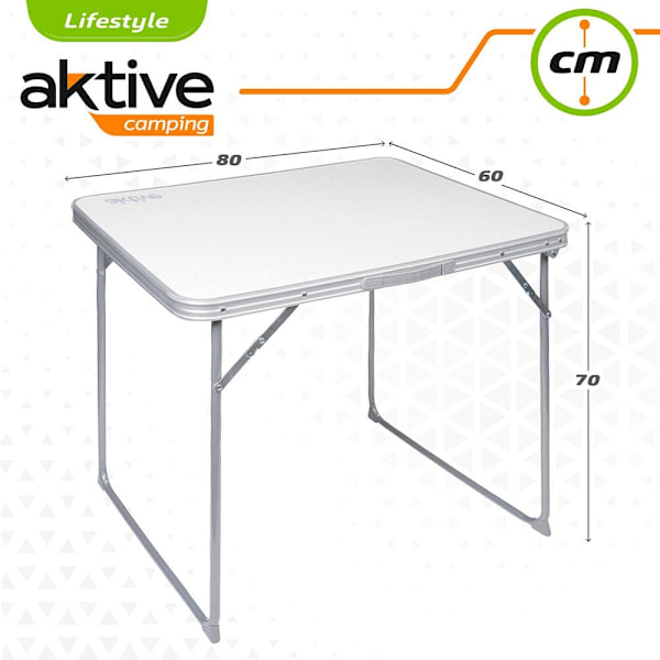 Aktive Taitettava Pöytä 80x60x70 Cm Valkoinen