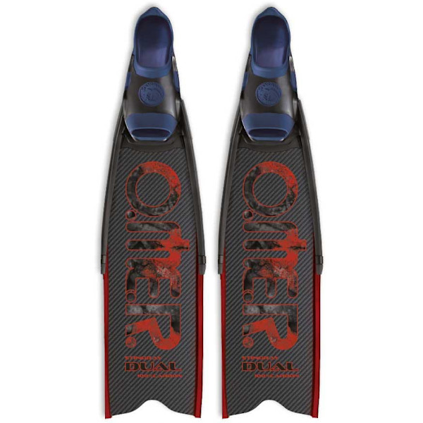 Omer Små Spearfishing Finner Stingray Dual Carbon Sort EU 37-39